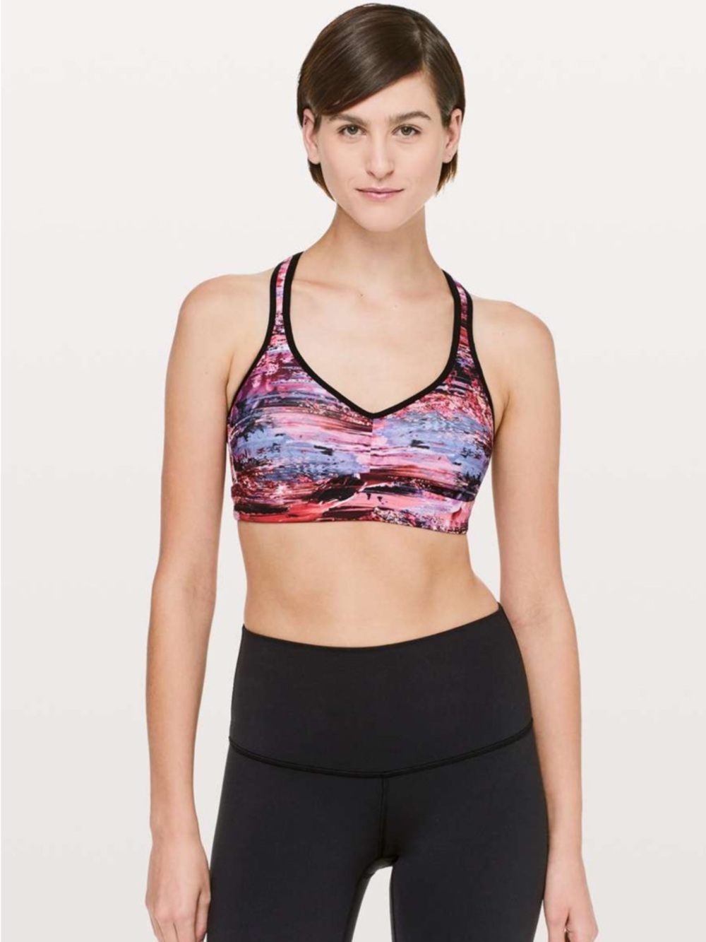 Lululemon Speed Up Bra Dahliascape Multi / Black